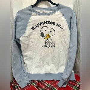 Hanna Andersson Peanuts Snoopy Happiness Terry Raglan Pullover.